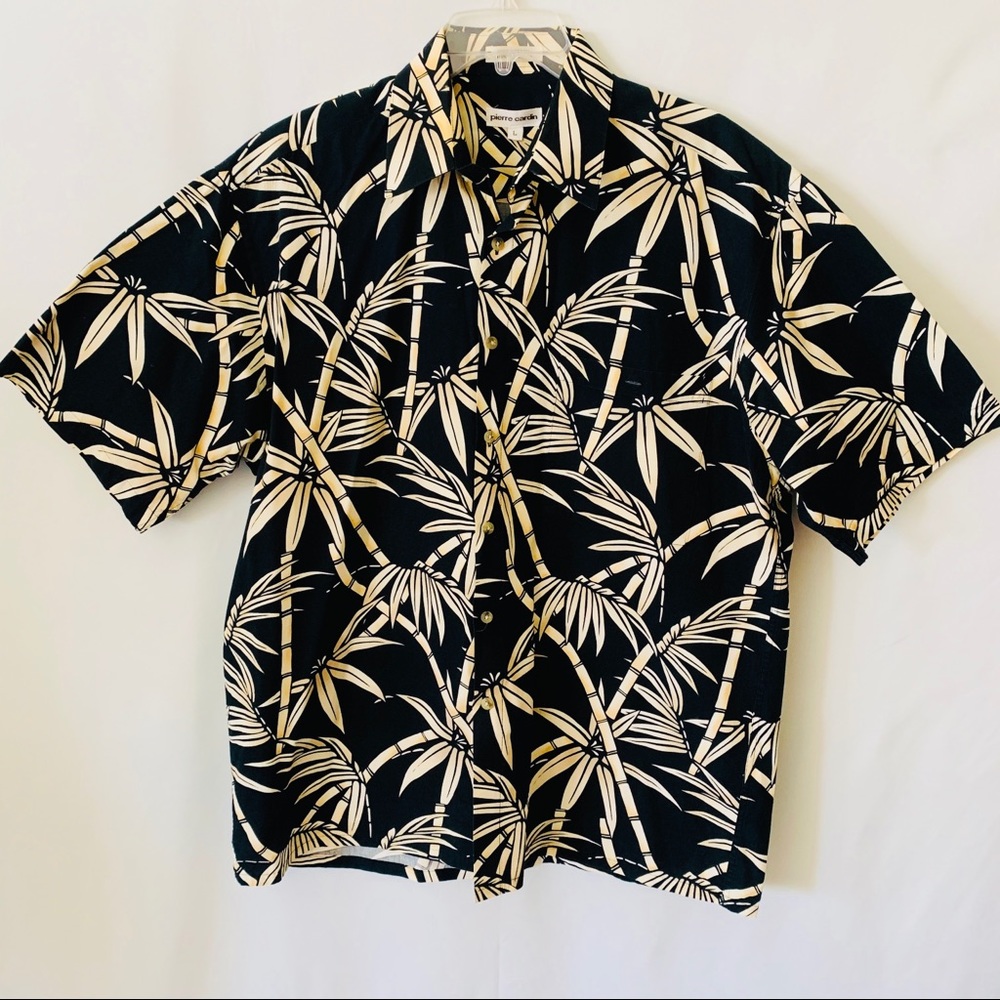 Pierre Cardin Vintage Hawaii Bamboo Shirt Size L